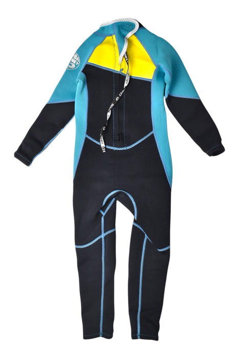 A Blue Wetsuits from Scuba Donkey in size 6T for neutral. (Back View)