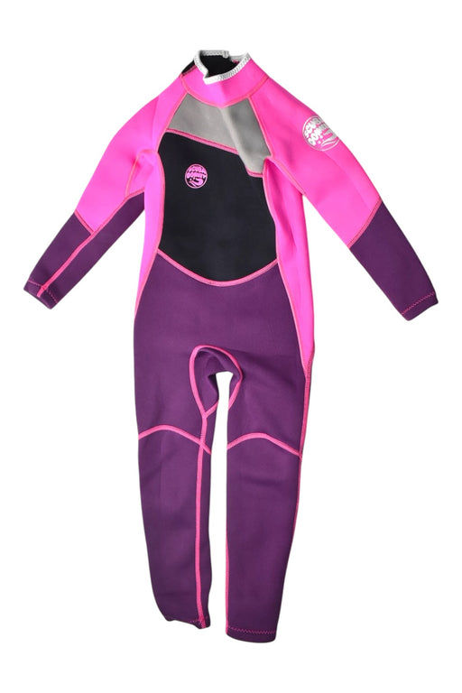 A Pink Wetsuits from Scuba Donkey in size 4T for girl. (Front View)