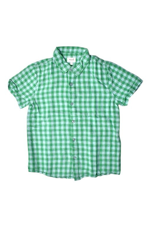 A Green Short Sleeve Shirts from Seed in size 8Y for boy. (Front View)