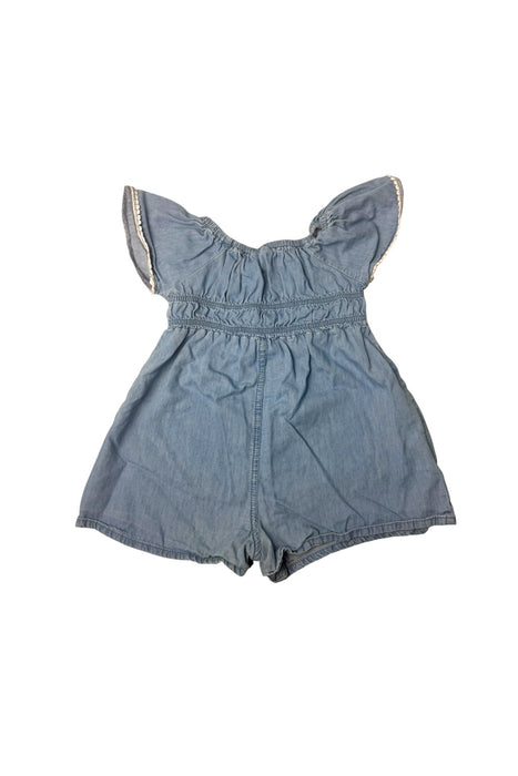 A Blue Sleeveless Rompers from Mayoral in size 6-12M for girl. (Back View)