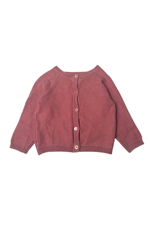 A Burgundy Cardigans from Wheat in size 6-12M for girl. (Front View)