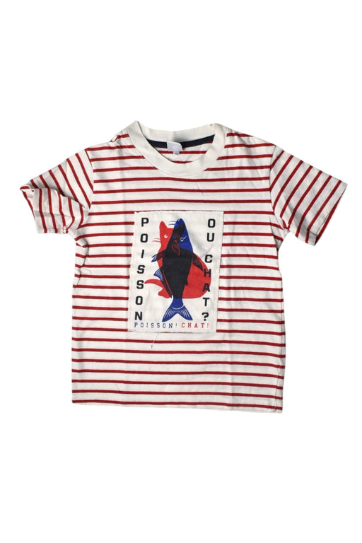A Red Short Sleeve T Shirts from Petit Bateau in size 8Y for boy. (Front View)