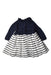 A Navy Long Sleeve Dresses from Petit Bateau in size 6-12M for girl. (Back View)