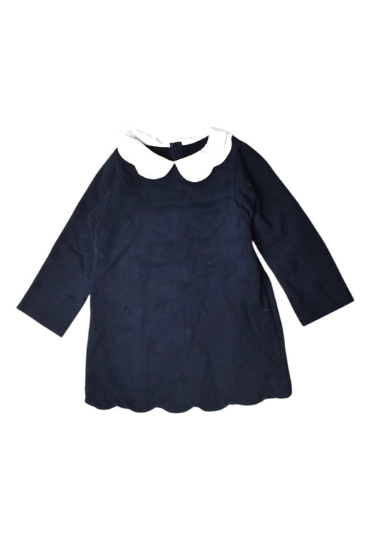 A Navy Long Sleeve Dresses from Jacadi in size 2T for girl. (Front View)