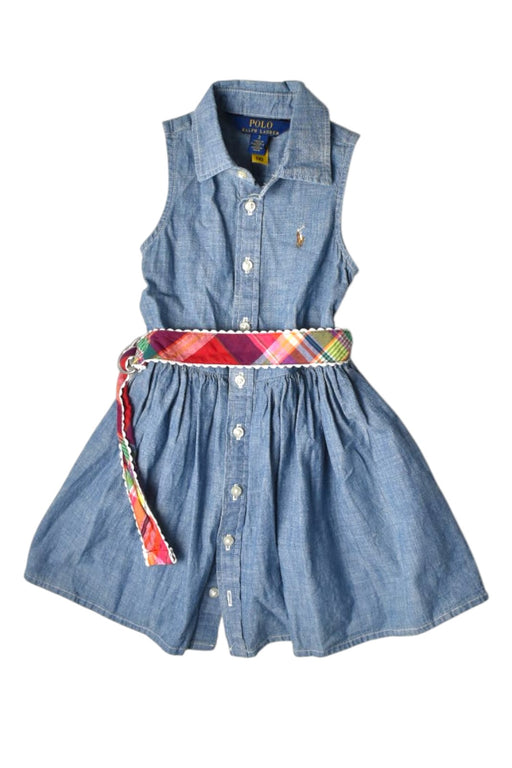 A Blue Sleeveless Dresses from Polo Ralph Lauren in size 2T for girl. (Front View)