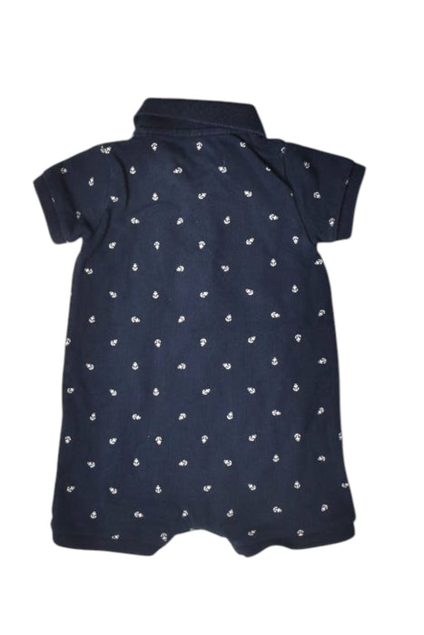 A Navy Short Sleeve Rompers from Petit Bateau in size 6-12M for boy. (Back View)