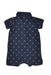 A Navy Short Sleeve Rompers from Petit Bateau in size 6-12M for boy. (Back View)