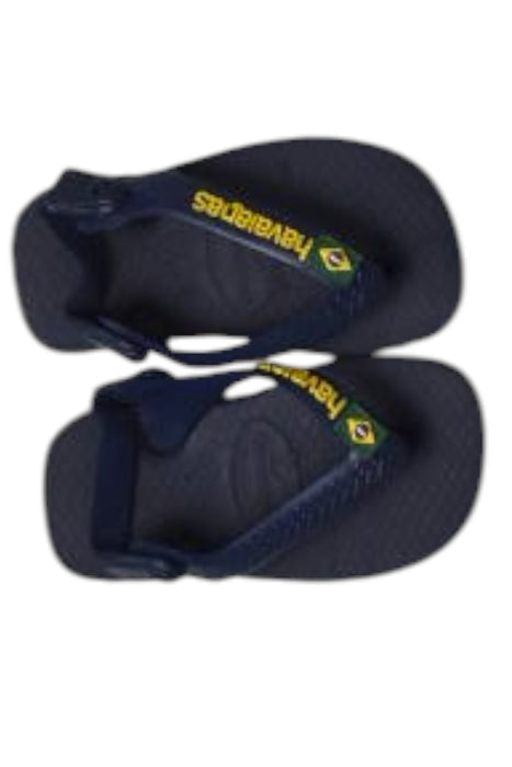A Navy Flip Flops from Havaianas in size 12-18M for neutral. (Back View)
