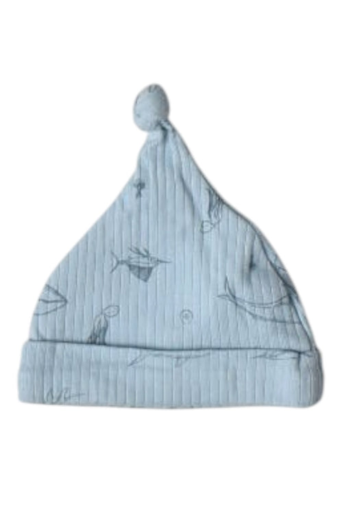 A Blue Beanies from Rabbit + Bear in size 3-6M for neutral. (Front View)