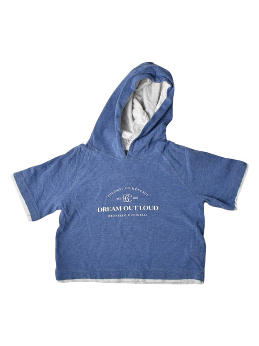 A Blue Hooded Sweatshirts from Brunello Cucinelli in size 4T for boy. (Front View)
