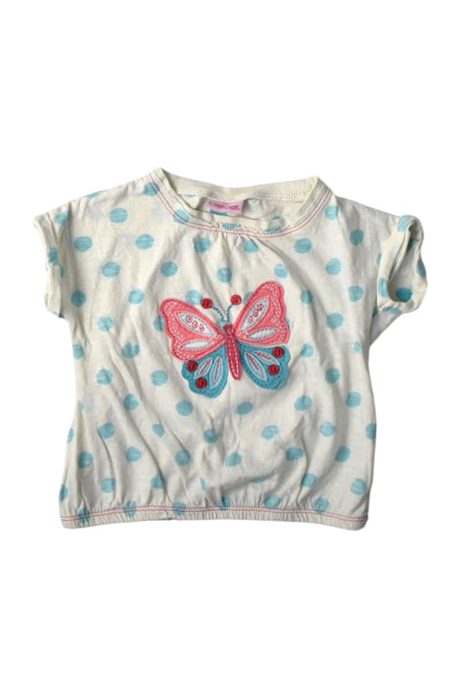 A White Short Sleeve Tops from Cherokee in size 12-18M for girl. (Front View)