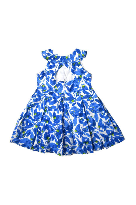 A Blue Sleeveless Dresses from Mayoral in size 2T for girl. (Back View)