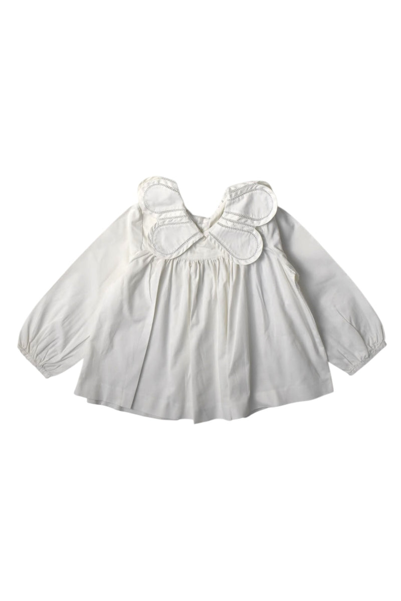 White Jacadi Butterfly Collar Top Size 2T — Retykle Singapore