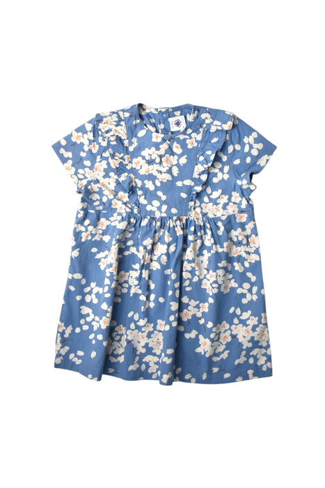 A Blue Short Sleeve Dresses from Petit Bateau in size 2T for girl. (Front View)