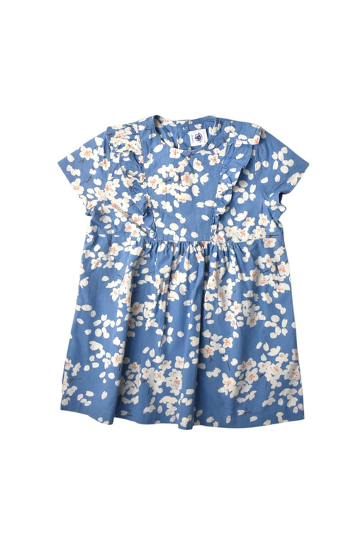 A Blue Short Sleeve Dresses from Petit Bateau in size 2T for girl. (Front View)