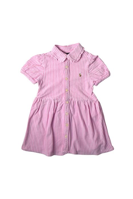 A Pink Short Sleeve Dresses from Polo Ralph Lauren in size 2T for girl. (Front View)
