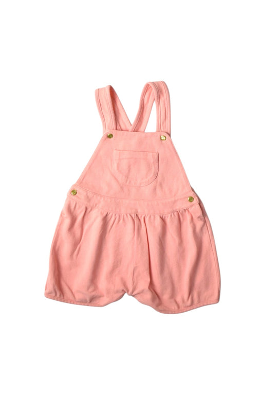 A Pink Overall Shorts from Petit Bateau in size 2T for girl. (Front View)