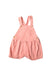 A Pink Overall Shorts from Petit Bateau in size 2T for girl. (Front View)