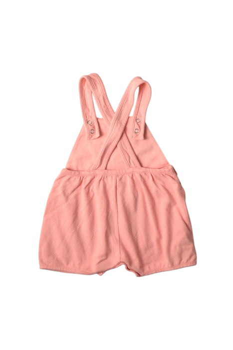 A Pink Overall Shorts from Petit Bateau in size 2T for girl. (Back View)