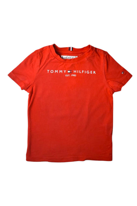 A Red Short Sleeve T Shirts from Tommy Hilfiger in size 3T for boy. (Front View)