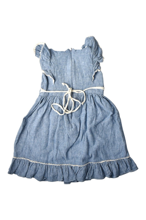 A Blue Sleeveless Dresses from EleStory in size 4T for girl. (Back View)