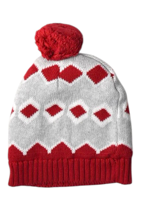 A Red Winter Hats from Kite in size 3T for neutral. (Back View)