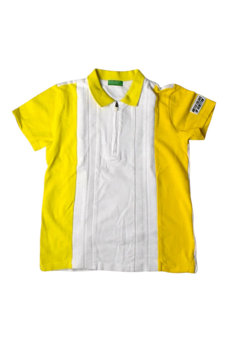 A Yellow Short Sleeve Polos from United Colors Of Benetton in size 10Y for girl. (Front View)