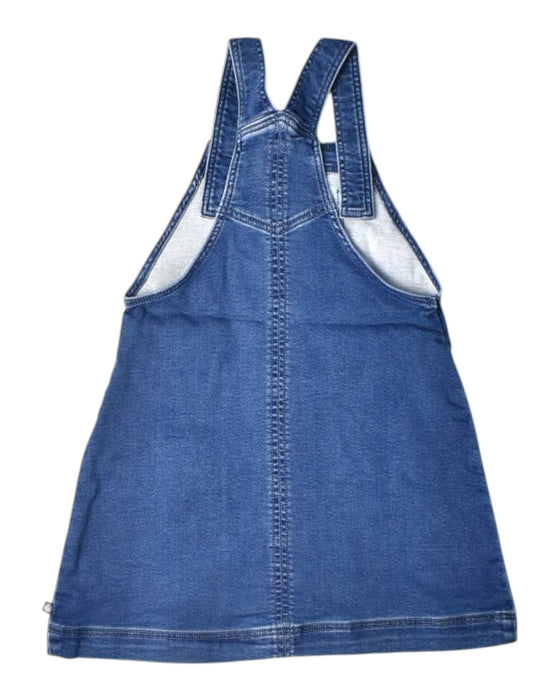 A Blue Overall Dresses from Petit Bateau in size 6T for girl. (Back View)