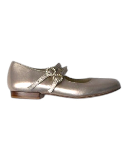 A Silver Dress Shoes from Bonpoint in size 3T for girl. (Front View)