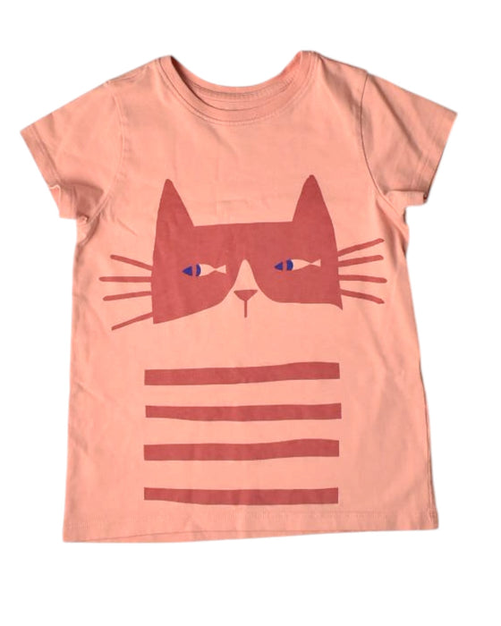A Peach Short Sleeve T Shirts from Tea in size 6T for girl. (Front View)