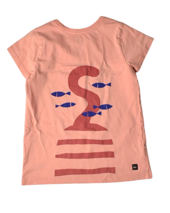 A Peach Short Sleeve T Shirts from Tea in size 6T for girl. (Back View)