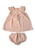 A Beige Dress Sets from Petit Bateau in size 6-12M for girl. (Front View)