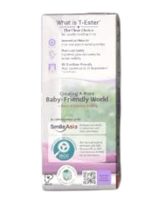 A White Bibs from Pigeon in size Newborn for maternity. (Back View)