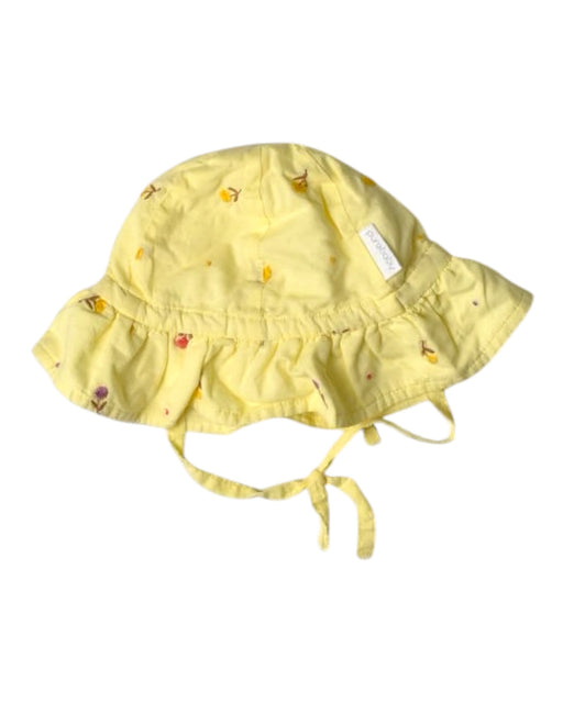 A Yellow Sun Hats from Purebaby in size 6-12M for girl. (Front View)