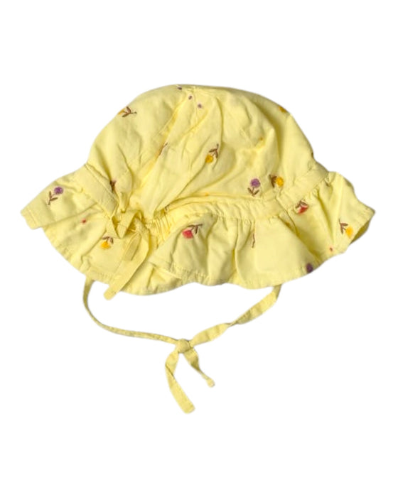 A Yellow Sun Hats from Purebaby in size 6-12M for girl. (Back View)