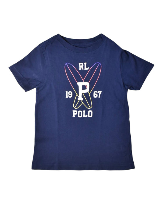 A Navy Short Sleeve T Shirts from Polo Ralph Lauren in size 4T for boy. (Front View)