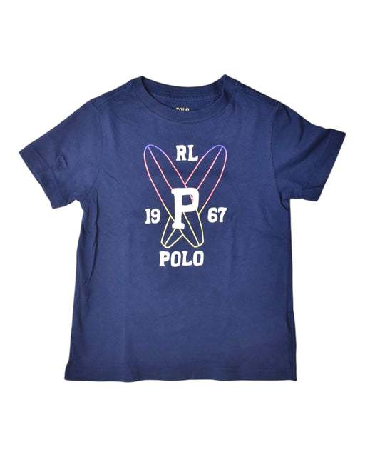 A Navy Short Sleeve T Shirts from Polo Ralph Lauren in size 4T for boy. (Front View)