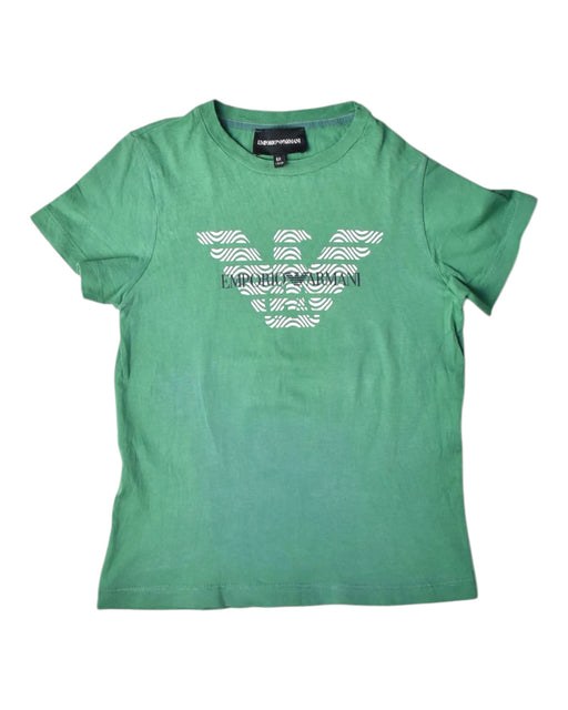 A Green Short Sleeve T Shirts from Emporio Armani in size 6T for boy. (Front View)