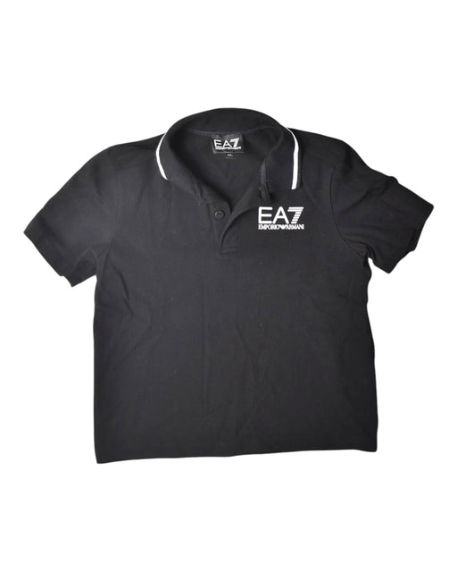 A Black Short Sleeve Polos from Emporio Armani in size 6T for boy. (Front View)