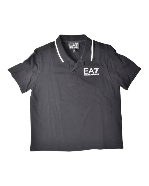 A Black Short Sleeve Polos from Emporio Armani in size 6T for boy. (Front View)