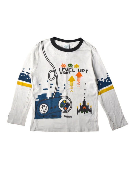 A White Long Sleeve T Shirts from Boboli in size 5T for boy. (Front View)