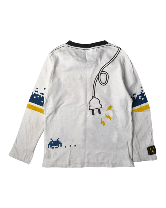 A White Long Sleeve T Shirts from Boboli in size 5T for boy. (Back View)
