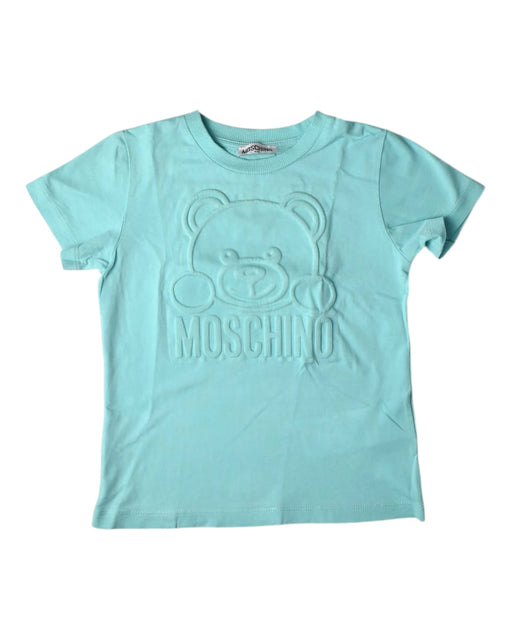 A Blue Short Sleeve T Shirts from Moschino in size 6T for boy. (Front View)