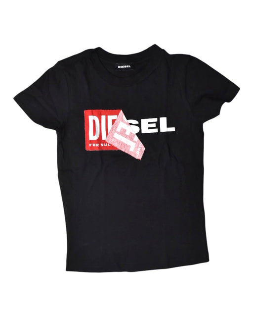 A Black Short Sleeve T Shirts from Diesel in size 4T for neutral. (Front View)