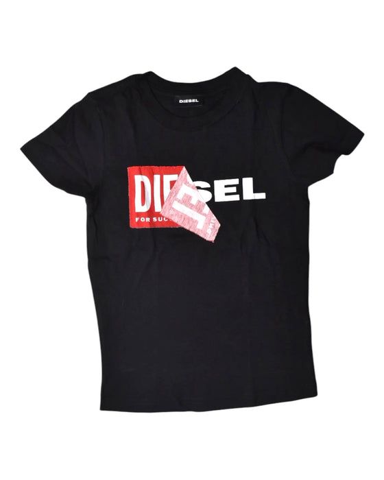 A Black Short Sleeve T Shirts from Diesel in size 4T for neutral. (Front View)