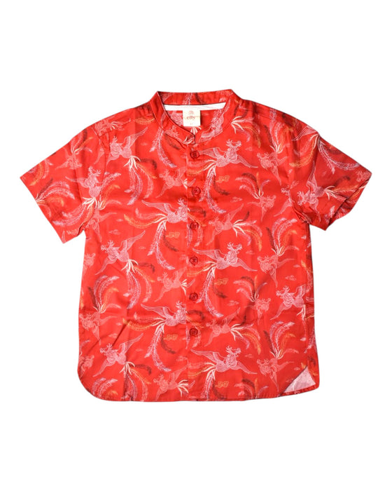 A Red Short Sleeve Shirts from Elly in size 5T for boy. (Front View)