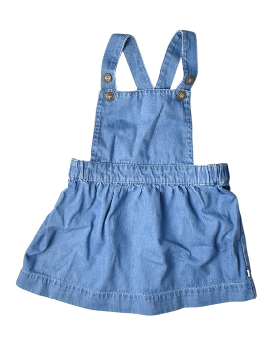 A Blue Overall Dresses from Petit Bateau in size 12-18M for girl. (Front View)