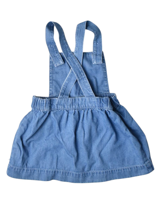 A Blue Overall Dresses from Petit Bateau in size 12-18M for girl. (Back View)