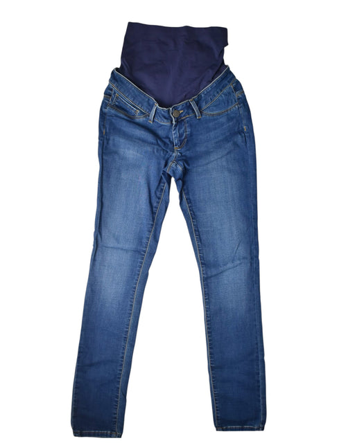 A Blue Jeans from Seraphine in size S for maternity. (Front View)