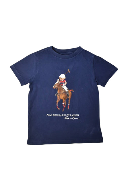 A Navy Short Sleeve T Shirts from Polo Ralph Lauren in size 4T for boy. (Front View)